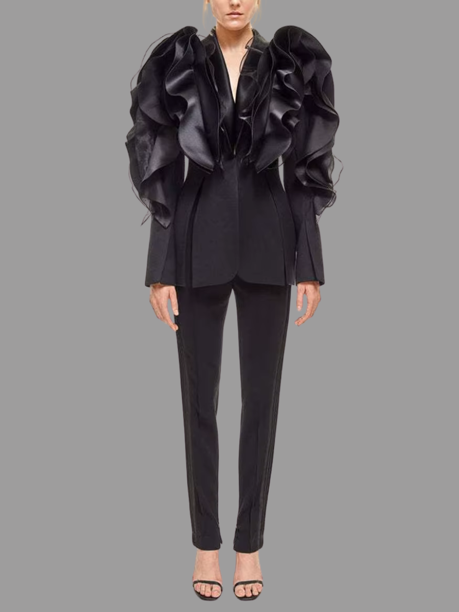The Black Swan Blazer – Sculptural Elegance